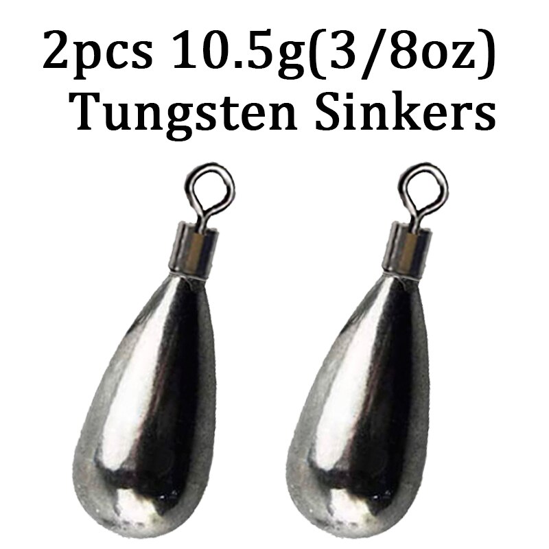 Plomos de pesca de tungsteno, 2 unids/lote, peso de tiro directo, accesorios de aparejos de pesca de carpa, 1,8g, 3,5g, 5,3g, 7g, 10,5g, 14g, 21g: 10.5g TungstenSinker