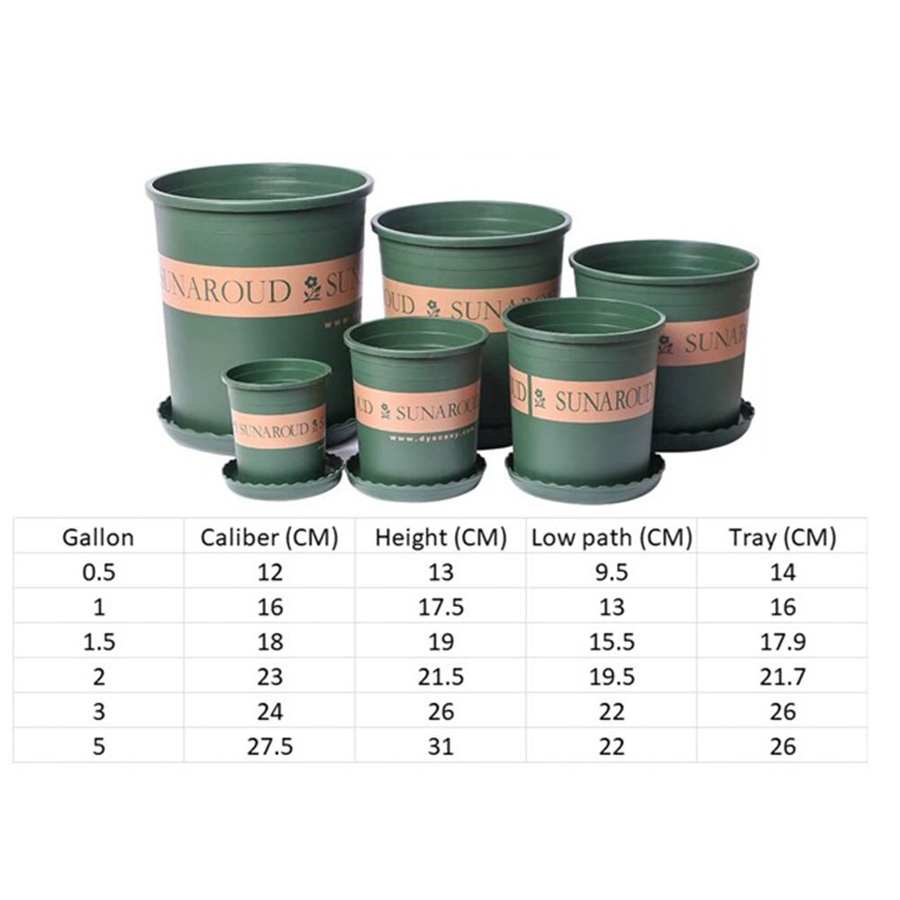 0.5-5 Gallon Plant Grow Flower Pot Home Gardening Growing Flowerpot Flower Nursery Root Control Pot With Tray