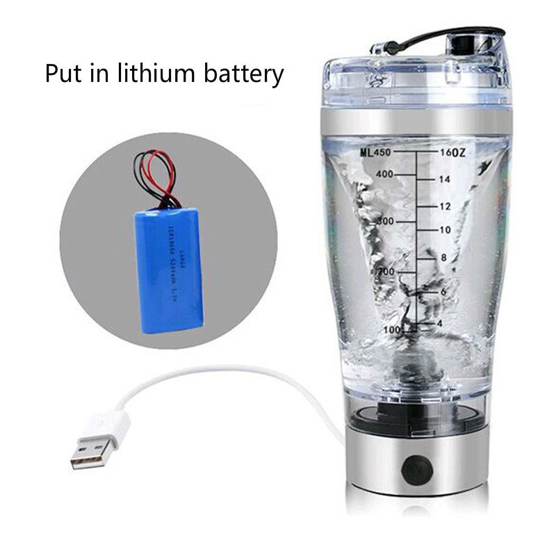 450ML Electric Protein Shaker USB Shaker Bottles Milk Coffee Blender Water Bottle Movement Vortex Tornado Smart Mixer