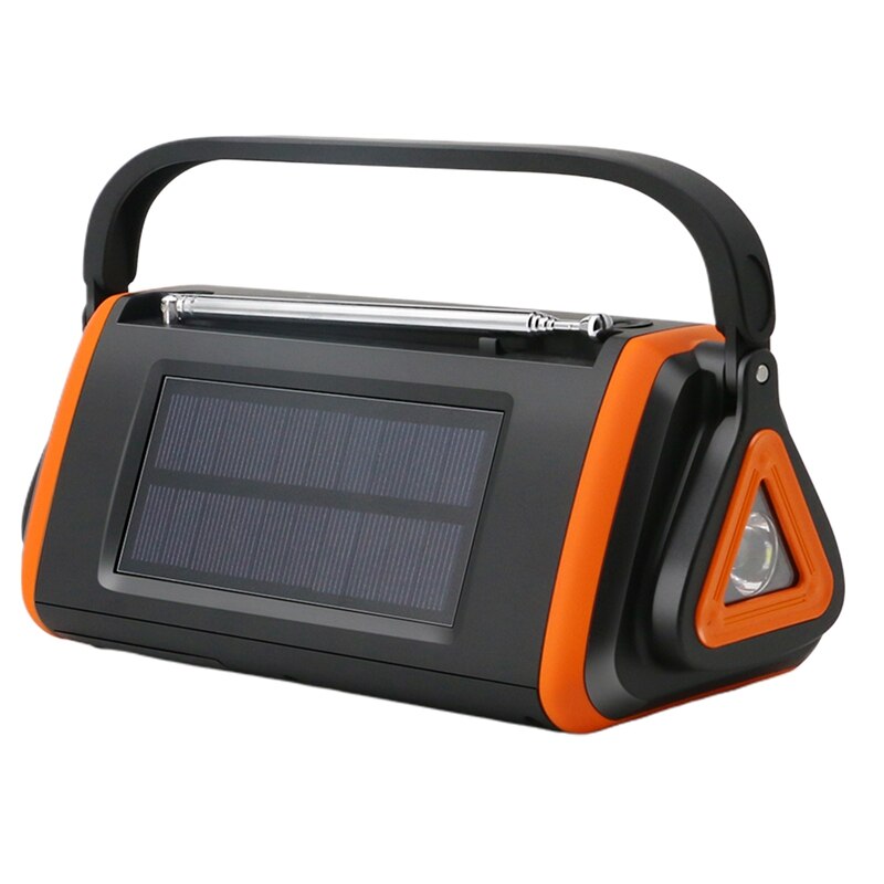 Digitale Display Draagbare Hand Crank Radio Zaklamp Led Zaklamp Usb Oplader Elektrische Solar Emergency Radio: Default Title