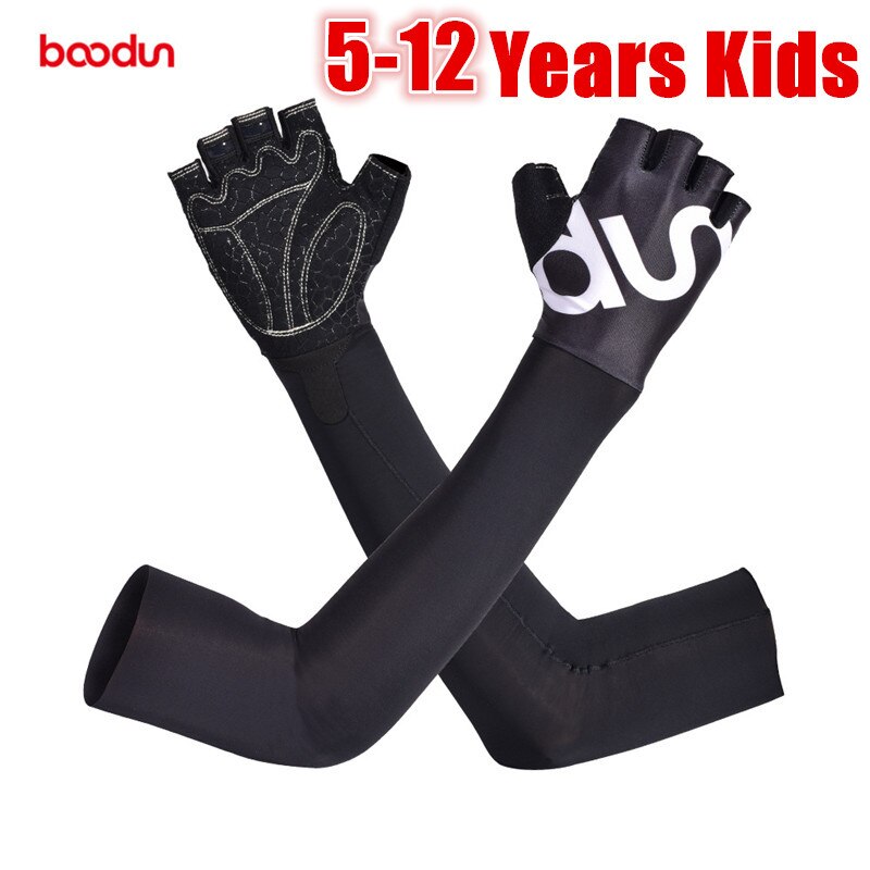 5-12 Jaar Oude Kinderen Handschoenen Half Vinger Met Zon Arm Mouw Outdoor Sport Skateboard Balance Bike Mouwen handschoenen