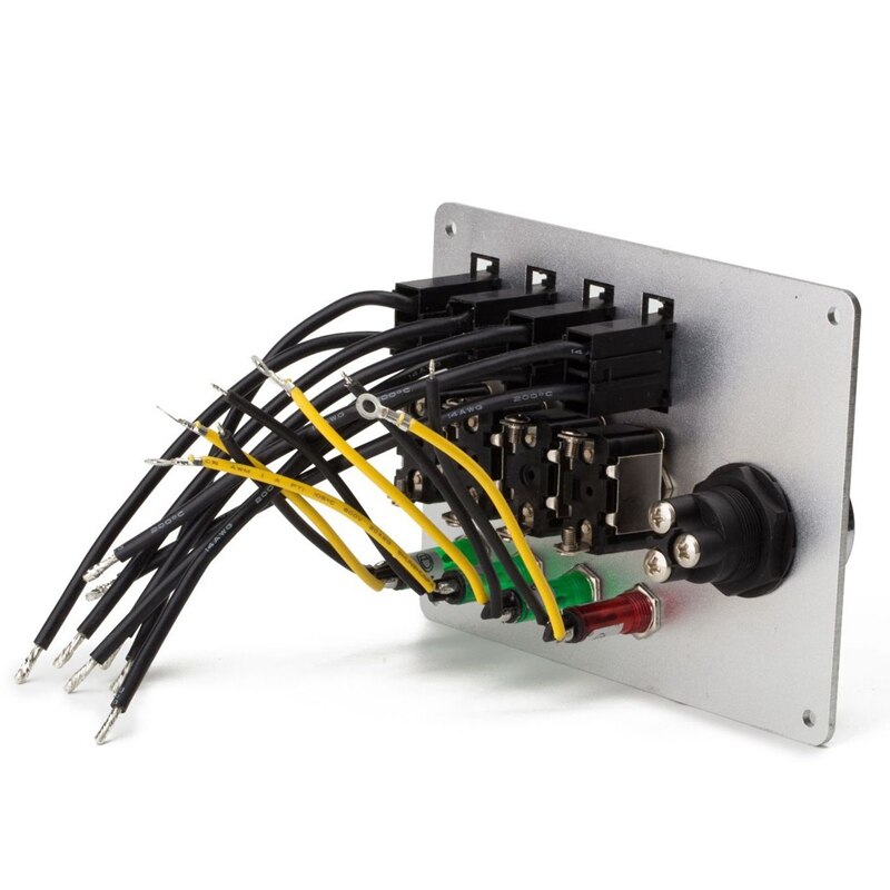 Car Switch Panel Ignition Switch+Toggle Quick Off Switch Engine Start Button with 4 Fused Switch 4 Indicator for Racing