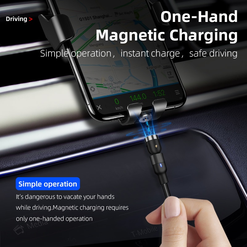 360+180 magnetisk mikro usb kabel för iphone samsung android magnet laddare usb typ c kabel mobiltelefon sladd tråd