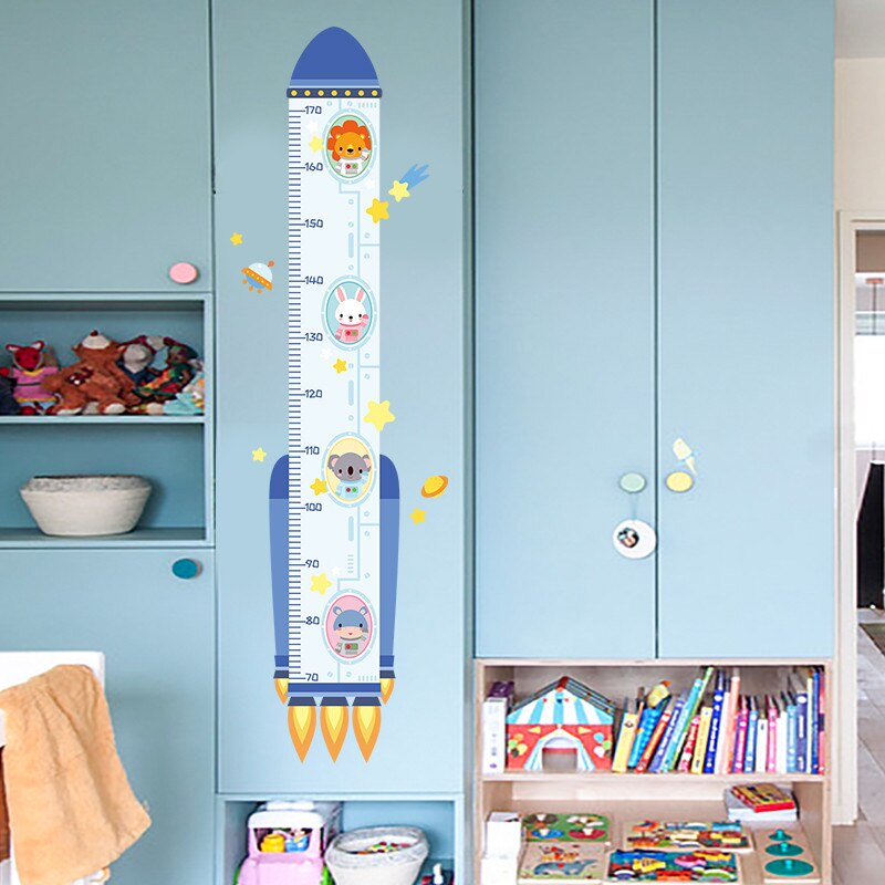 DIY Forest Animal Trees Height Wall Sticker Decor Nordic Modern Children Height Measure Mural Decals Nursery Wallpaper