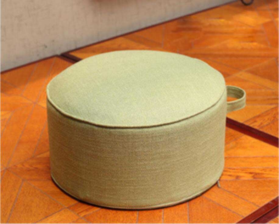 Coussin de siège rond Tatami lavable , épais, Futon, pour Table à thé, balcon, salon, baie vitrée: light green