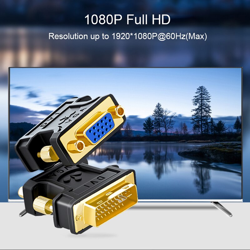 Samzhe 24+5 dvi-i han til hdmi hun adapter videokonverter hdtv lcd skærm adapter dvi til vga pc bærbar tablet