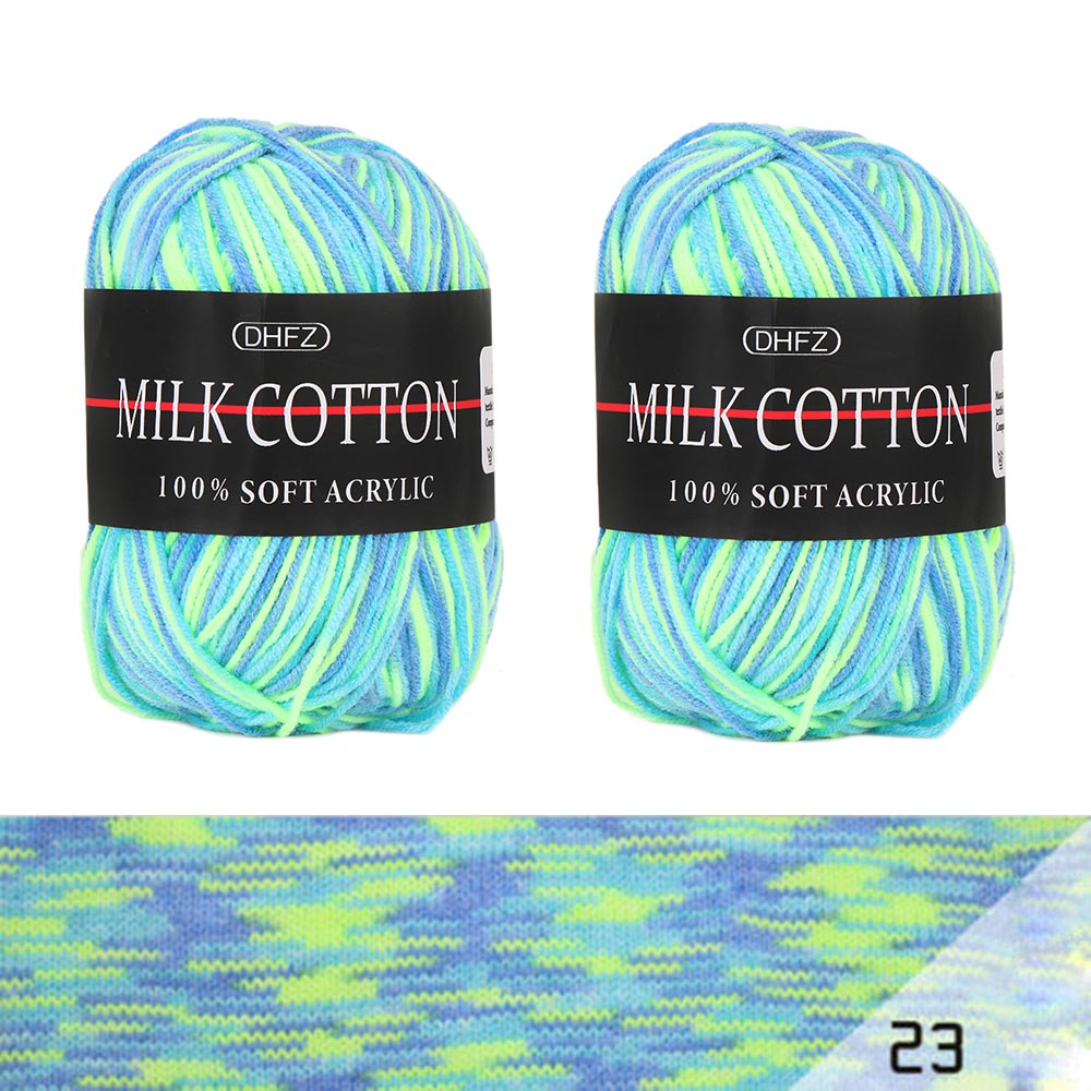 Lot de fils mixtes colorés DK | Coton doux, Lot de 23 couleurs, tricot Crochet, bricolage, fil de coton doux, accessoires de couture pour bébé, 50g: 23