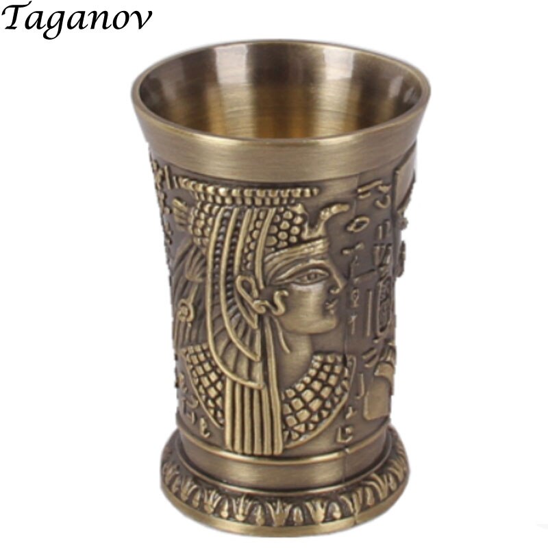 40ml Top Grade Metal Cocktail Champagne Metal Alloys Shot Glass Whisky Wine Egyptian Pharaoh Shot Cup Wine Beer Mug tumbler