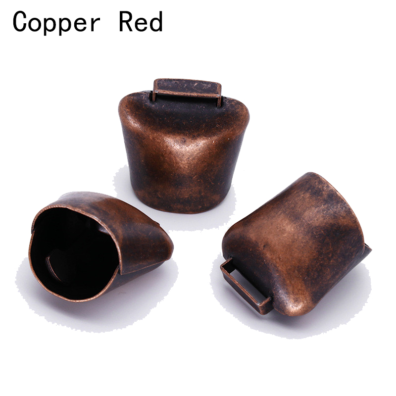 Campanas de cobre Retro para mascotas cascabeles de vaca, caballo, oveja, ganado, timbre fuerte, Crisp, extender más fuerte, prevenir la pérdida de mascotas: Black