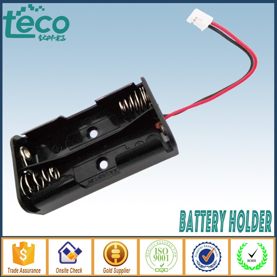 5 stück/lot 2 aa batteriehalter batterieaufbewahrungsbox verkabelt für 2 x aa-batterien mit anschlussklemmenkopf (tbh -2a-2a- w -c2.0)