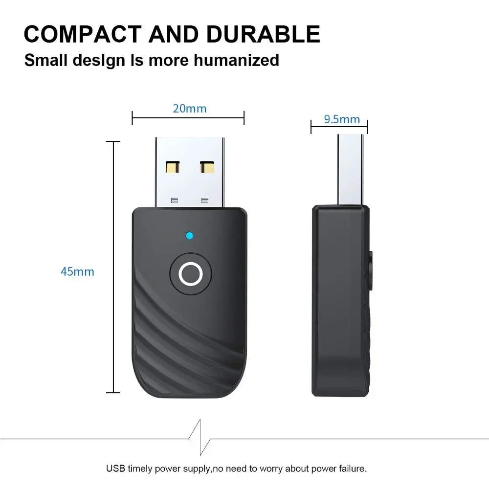 Adaptateur sans fil Bluetooth 5.0, récepteur Audio 3 en 1, transmetteur, AUX 3.5mm, pour TV, PC, ordinateur stéréo