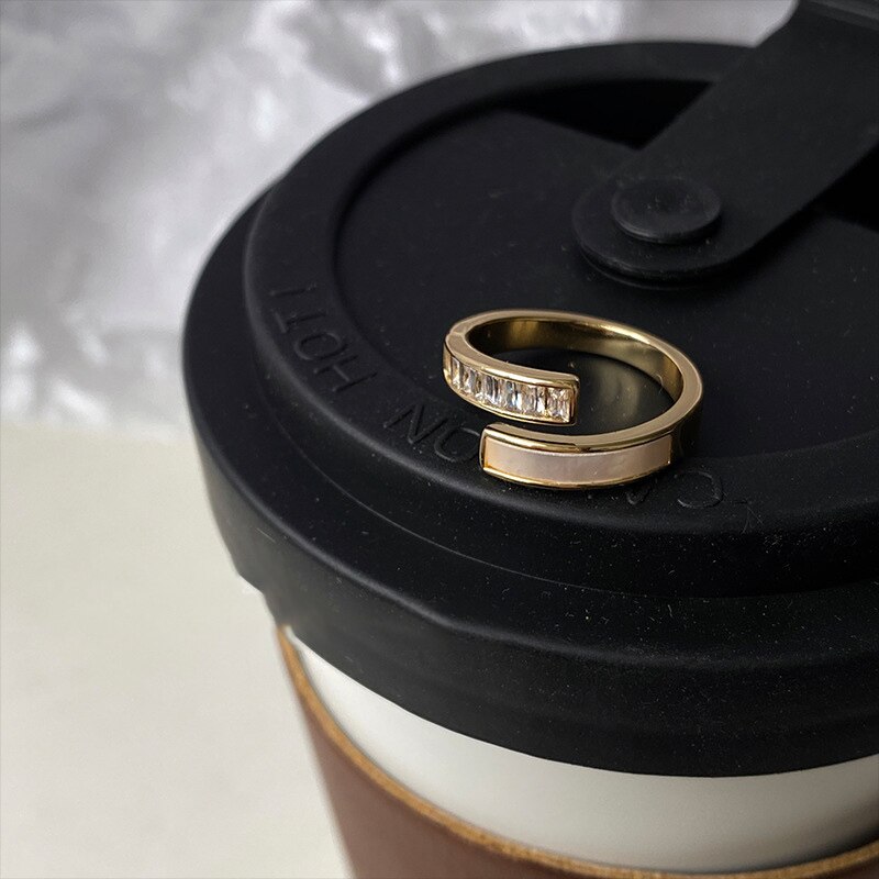 Anillos esmaltados de colores para mujer, anillo de ópalo de cristal de circón ajustable, anillo de compromiso de boda, joyería de estilo coreano, Bague: 4