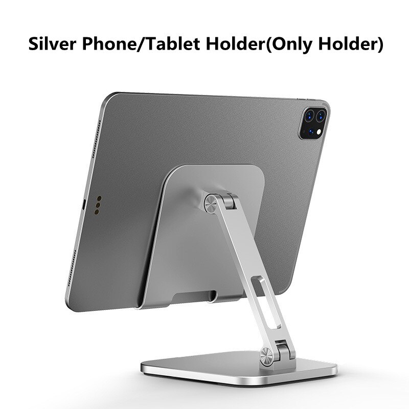 Tablet Telefoon Houder Stand Voor Iphone 12 Pro Xiaomi Huawei Aluminium Mobiele Telefoon Tablet Houder Voor Ipad Minder dan 13Inch: Silver Tablet Holder