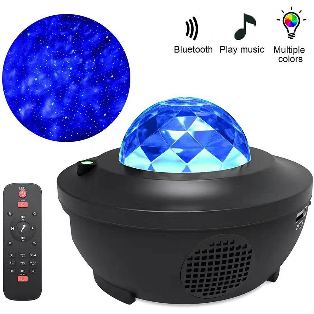 Kleurrijke Sterrenhemel Galaxy Projector Nachtlampje Kind Blueteeth Usb Muziekspeler Ster Nachtlampje Romantische Projectielamp