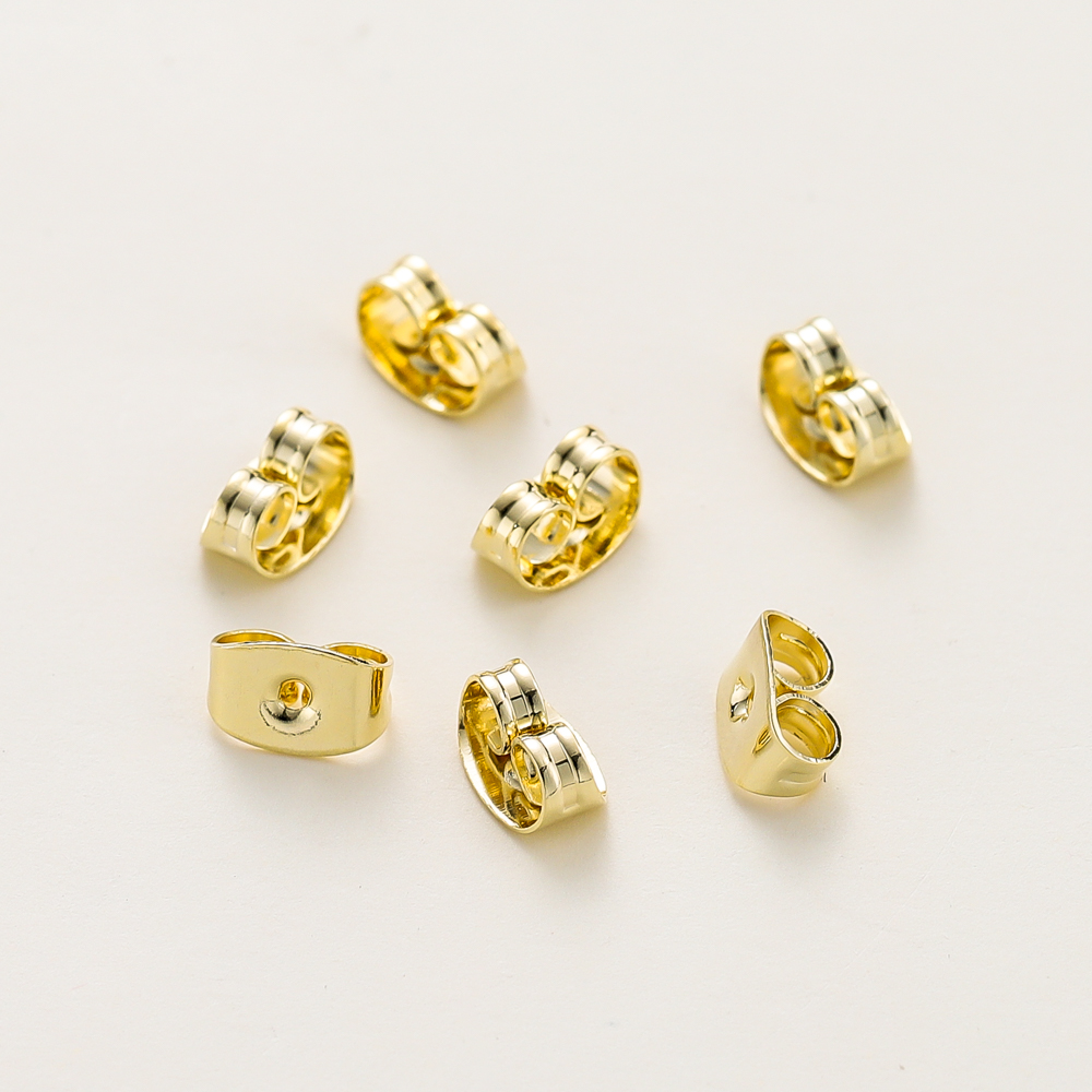 50pcs 14K/18K Gold Plated Small Size Earing Back Stopper Butterfly Earing Plug For DIY Jewelry Making Earing Pendant Finding
