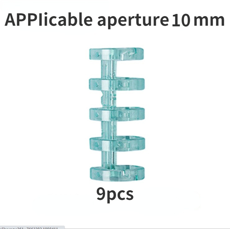9Pcs 5 Gat Ring Binding Ring Segment Binding Ring Poreuze Punch Losbladige Papier Plastic Clip Toepasselijk Diafragma 10Mm: 04