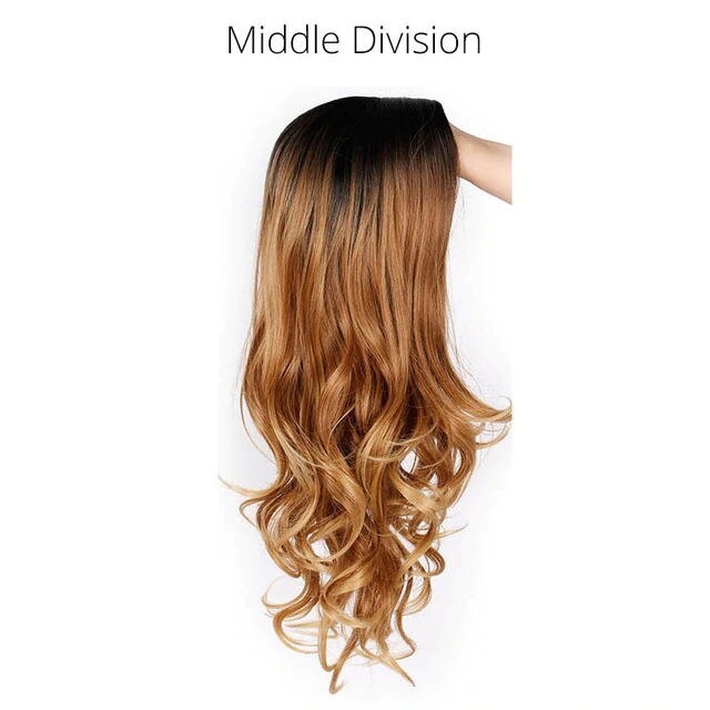 I's a wig Ombre Brown Wig Long Wavy Synthetic Wigs for Women Blonde Gray White Black Red Wig Glueless Hair can be Cosplay