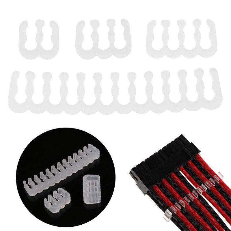 8 PCS/Lot PP câble peigne carte mère 6/8/24 broches PC câbles d'alimentation câblage pour 2.5-3.4mm câble gestionnaire blanc