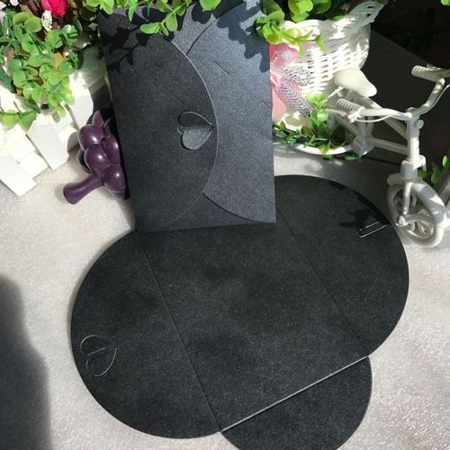 Sobre de papel romántico Vintage con forma de corazón Retro, para invitación de boda/tarjeta, papelería, 17,5x11cm, 50 unidades por lote: Verde militar