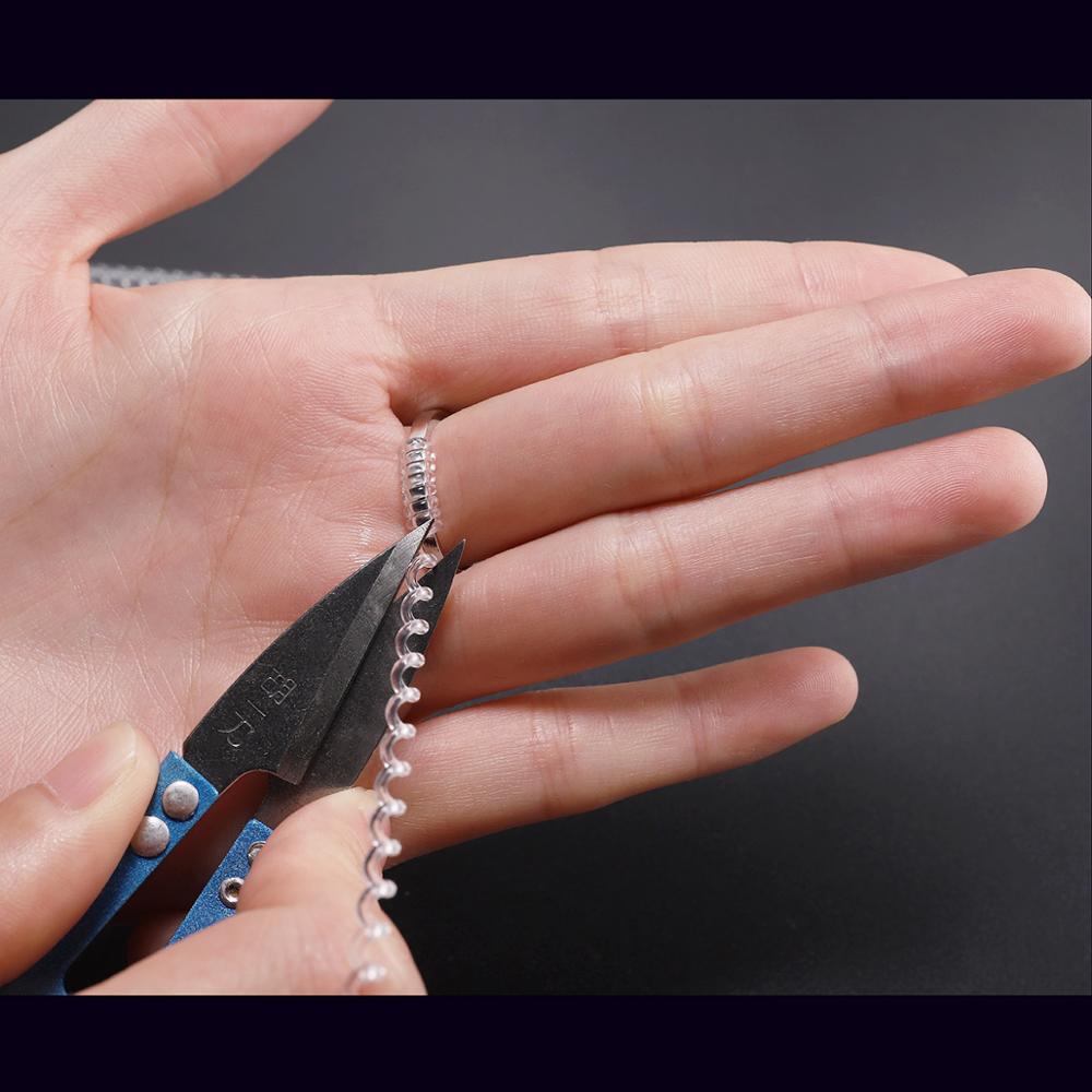 4 unids/lote herramientas de anillo transparente a base de espiral anillo de resorte ajustador de tamaño protector tensor reductor herramienta de redimensionado para joyería