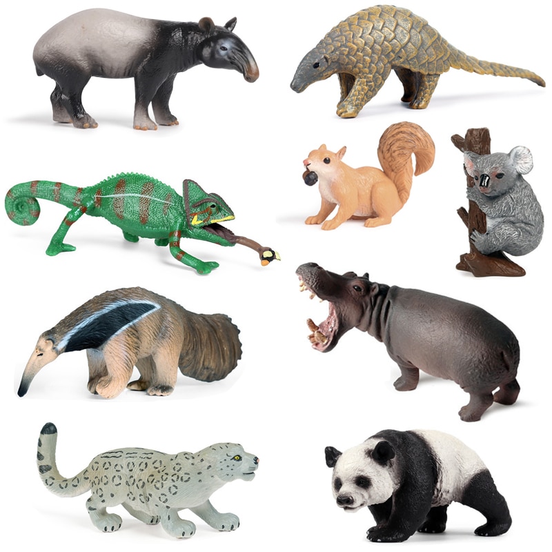 Wild Jungle Zoo Animal Model Malayan Tapir Anteater Koala Pangolin PVC Collection Model Action Figure Kid Educational Toys