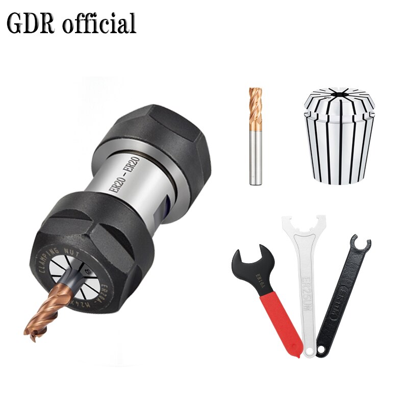 Produktbild von Spindel-Verlängerungsstange ER20 – Motorwelle Spannfutter, 19 Mm Schaft, Für Fräs- & Drehmaschinen