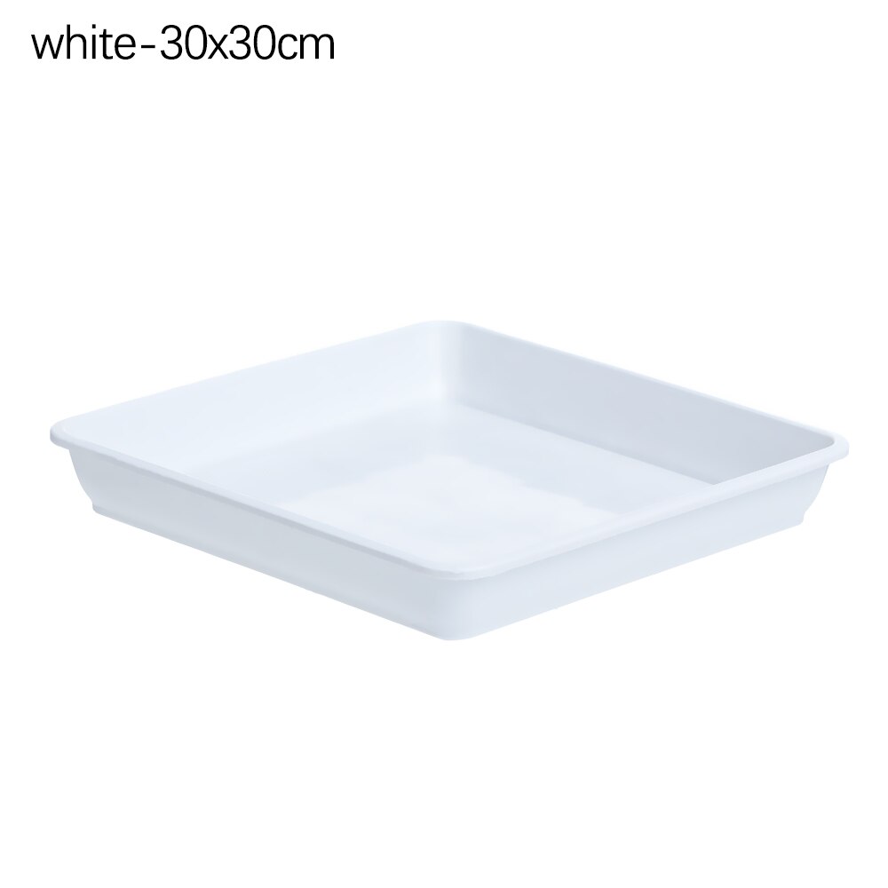 1Pcs Plastic Heavy Duty Flower Pot Square Plastic Tray Saucers Indoor Outdoor Drip Trays Plant Saucer: white-30x30cm