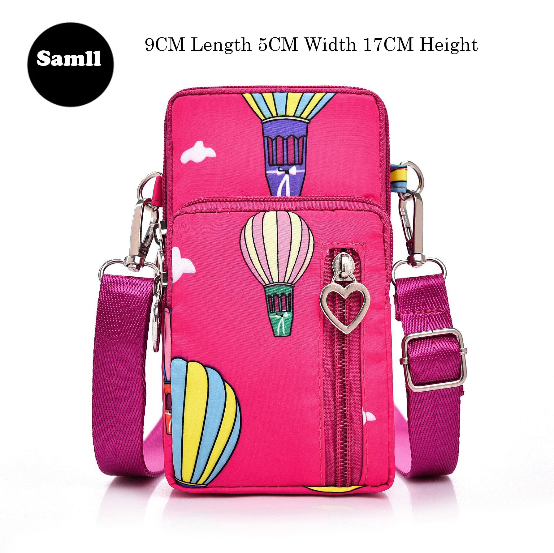 Mobile Phone Pouch for iPhone X XR XS 7 8 6 6s Plus Wrist Bag for iPhone 11 Pro Max Ladies Girl Shoulder Small Bags Case: Large Rose