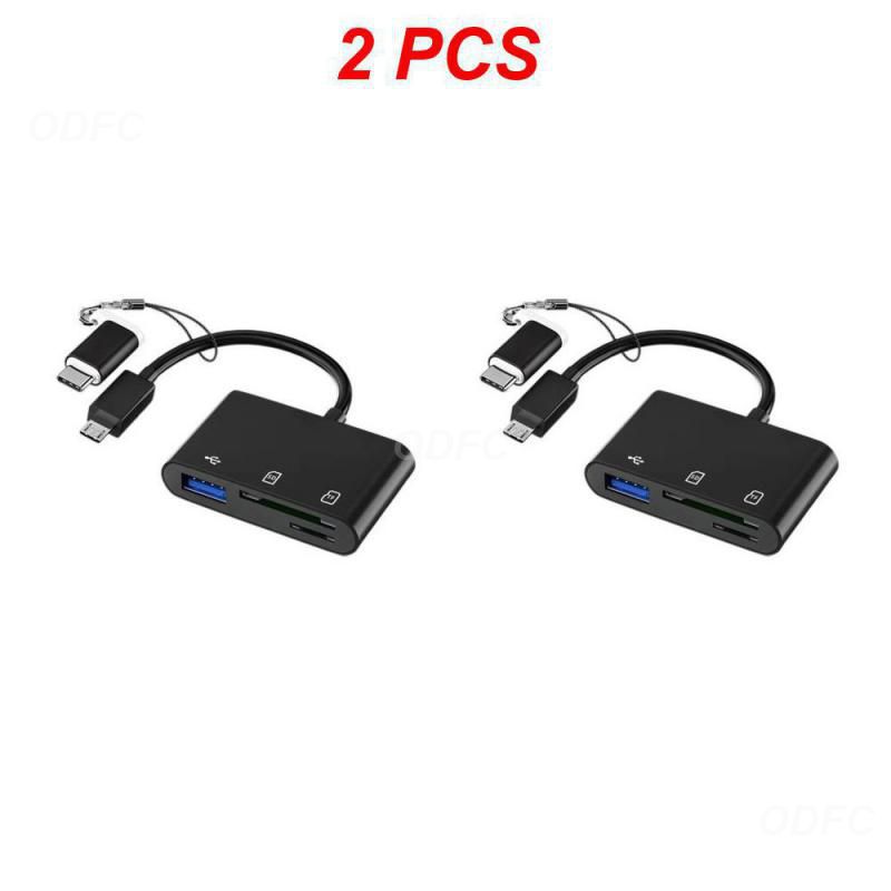 1/2 sztuki 3 w 1 typ C Adapter TF czytnik kart pamięci OTG Adpter dla IPad dla Macbook USB typu C czytnik kart: Black