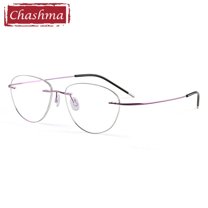 Lunettes en titane ultraléger lunettes optiques, monture pour hommes et femmes, verres transparents: Purple