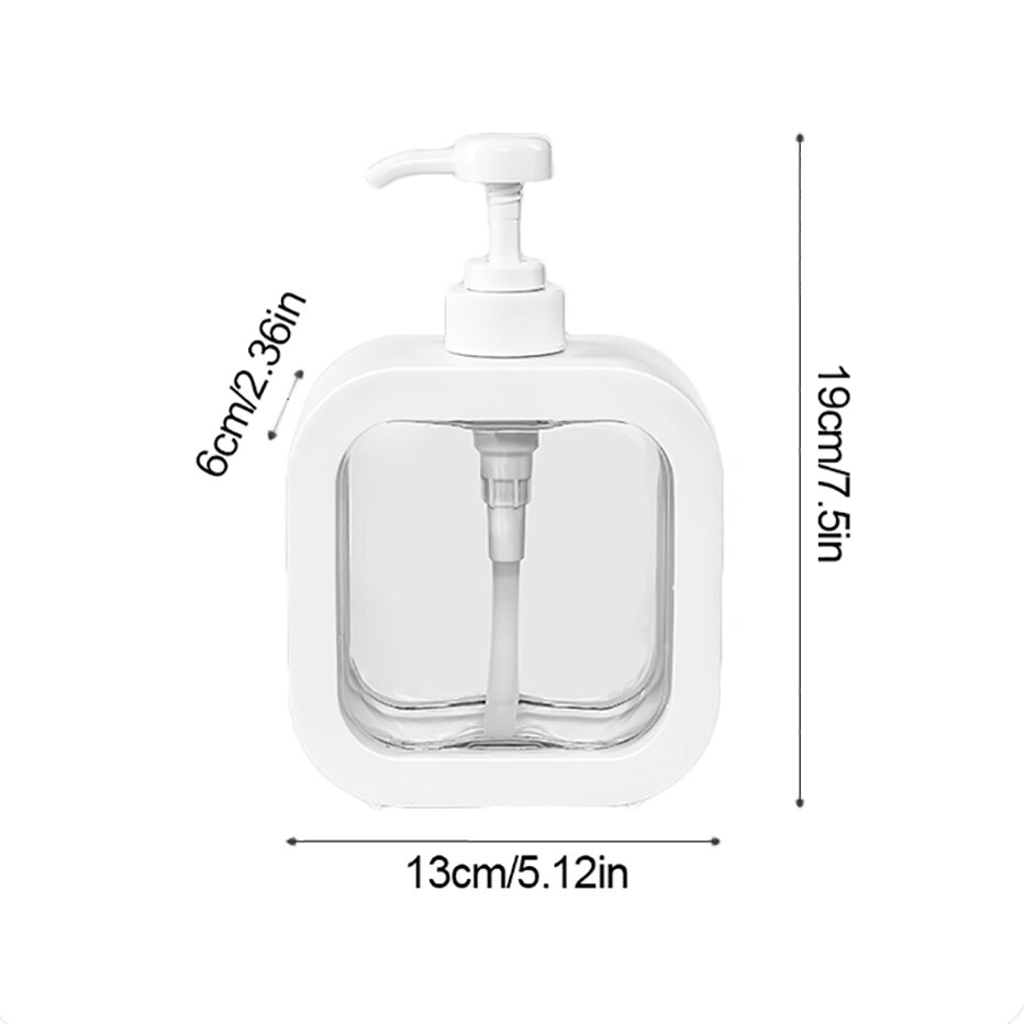 500ml Square Hand Soap Pump Bottle Refillable Empty Bottle for Laundry Detergent Shampoo Body Wash Softener Container