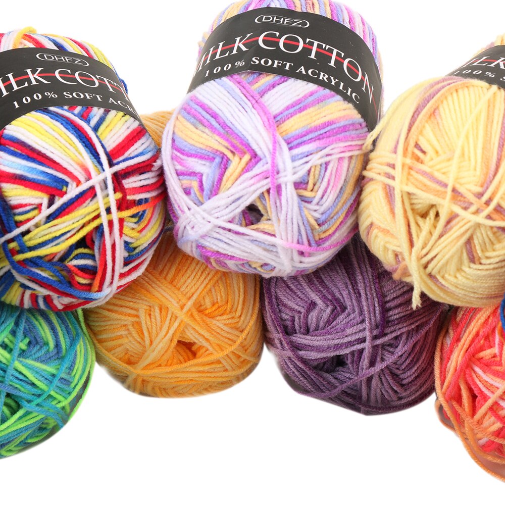 Lot de fils mixtes colorés DK | Coton doux, Lot de 23 couleurs, tricot Crochet, bricolage, fil de coton doux, accessoires de couture pour bébé, 50g