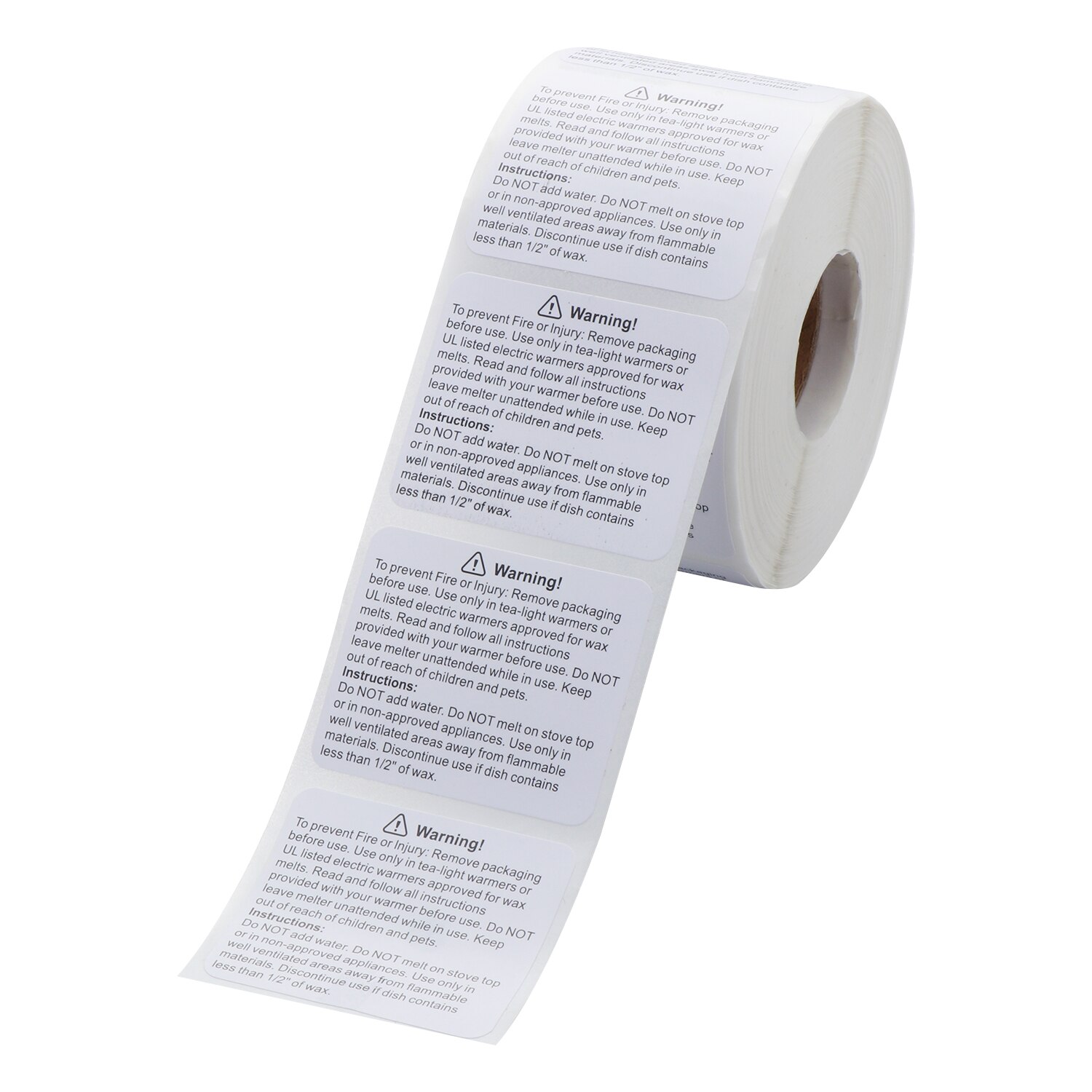 1.77x1.5 inch Wax Melt Warning Labels Square, Wax Melting Safety Stickers Candle Warning Labels for Candle Jars Tins and Votives