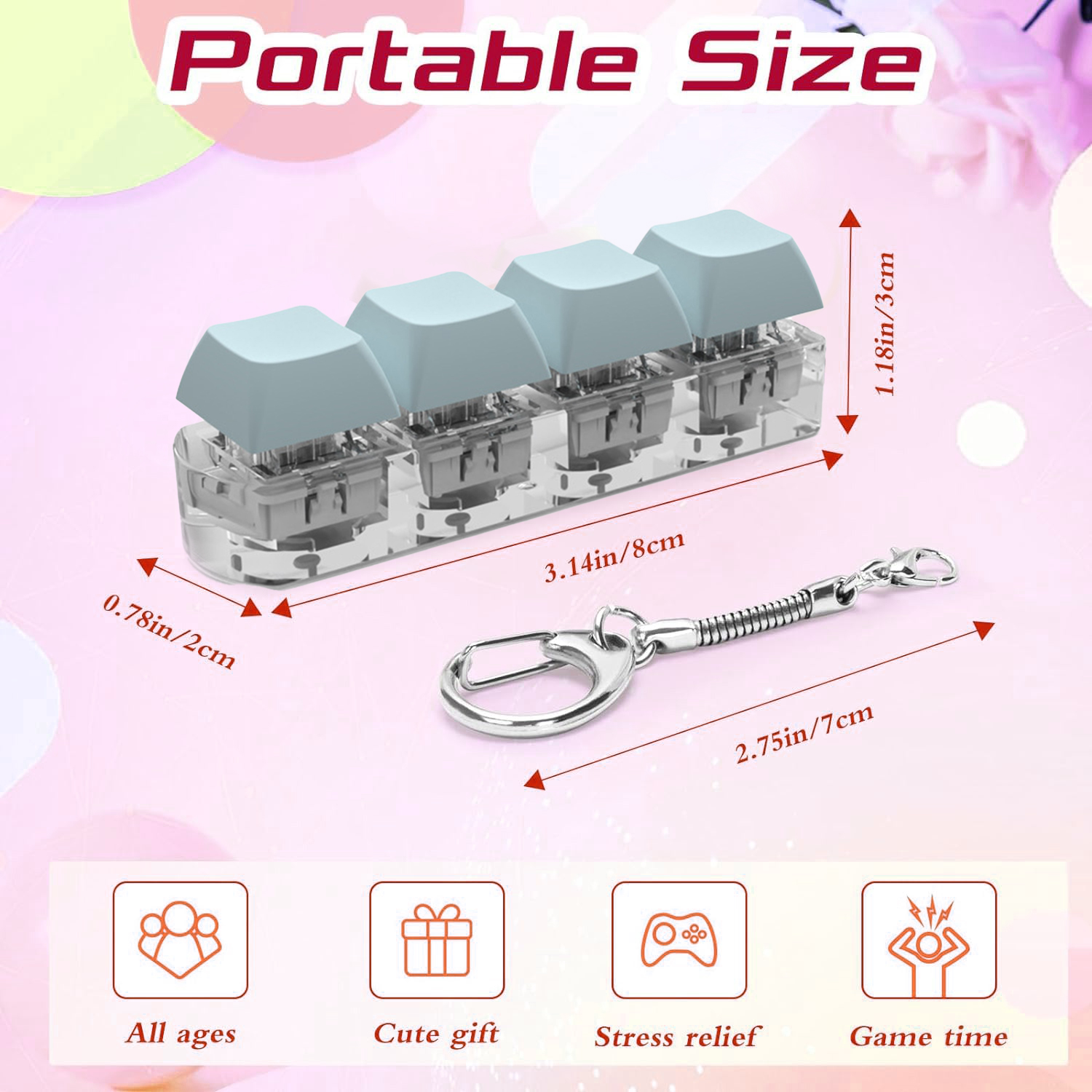 Clavier clé jouet fête soulagement du Stress bricolage Fidget bouton Keycap Fidget porte-clés clavier porte-clés jouets doigt clavier casquettes jouet