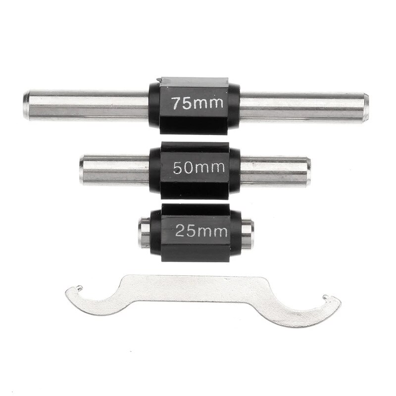 0-25mm/50mm/75mm/100mm/0.01 Outside Micrometer Set Carbide Tipped Metric Gauge Screw Thread Caliper 4Pcs Measuring Tools