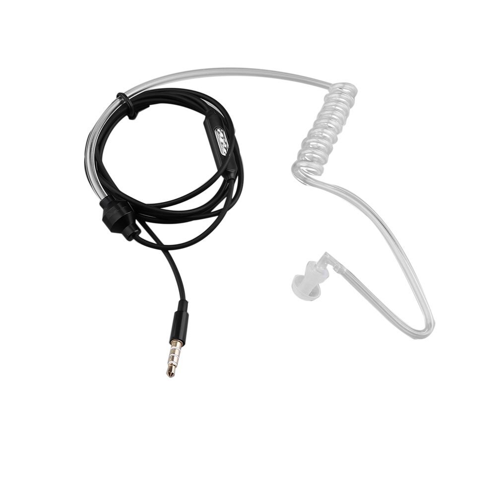 Akoestische Stralingsbescherming Anti-Straling Hoofdtelefoon Air Tube Handsfree Oortelefoon Met Microfoon Volumeregeling Oorhaak: Black