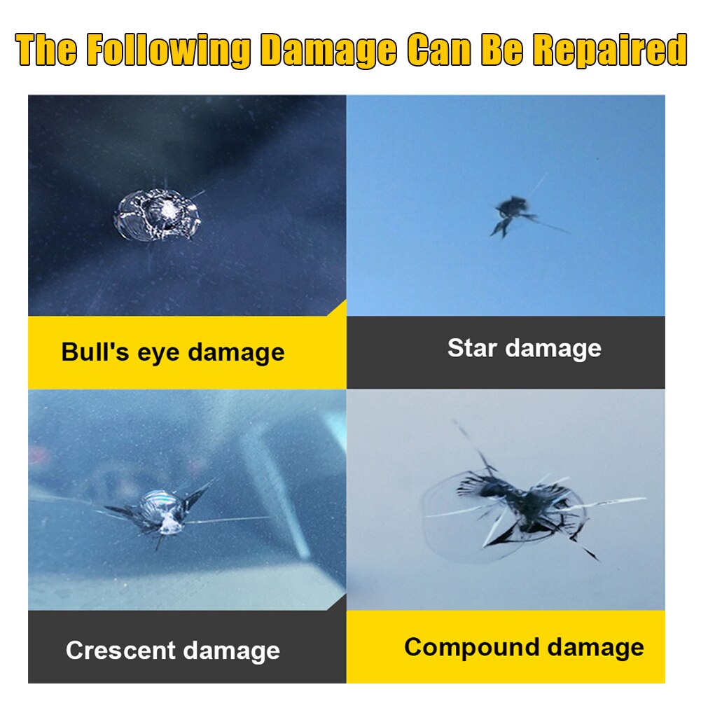 Automotive Glass Chip Repair Tool Kit Nano Repair Fluid Car Window Glass Crack Repair Tool Kit Car Assecories