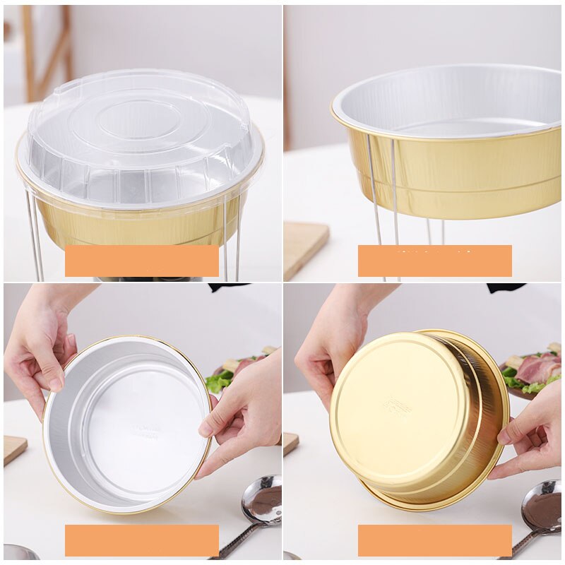 Wegwerp Komfoor Buffet Set Party Serving Kit Afhalen Voedsel Container Aluminium Bowls Hotpot Stand Brandstof Blikjes Kachel Gebruiksvoorwerp