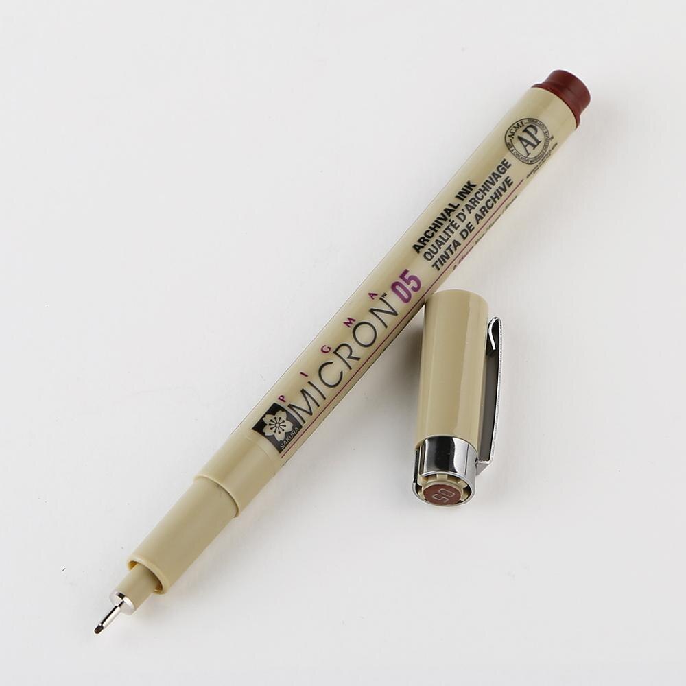 Fargerik linerpenn vanntett glatt fine liner pigma micron penn 0.45mm tegnetusjer tegne liners artist markører penner: Mørkebrun