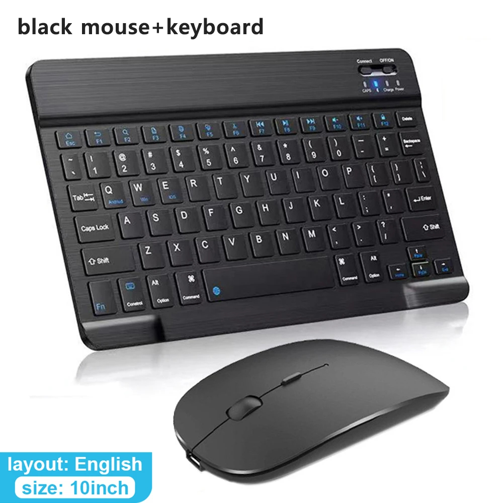 Bluetooth Drahtlose Tastatur Maus Für IOS Android Windows Tablet Für iPad Air Mini Pro Spanisch Koreanische Portugal Russische Tastatur: Rot