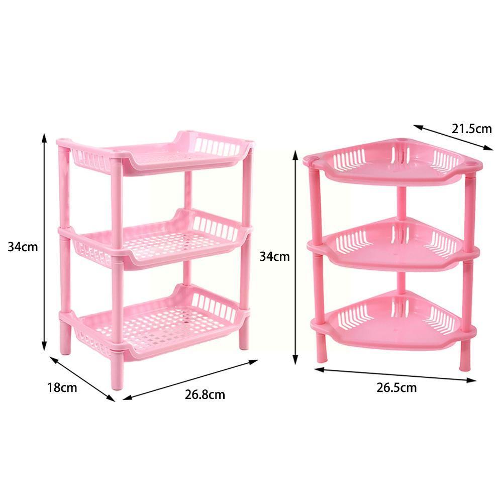 3 Layers Kitchen Organizer Storage Rack Holder Organization Sundries Shelf Assembled Plastic Storage Bathroom H7J7