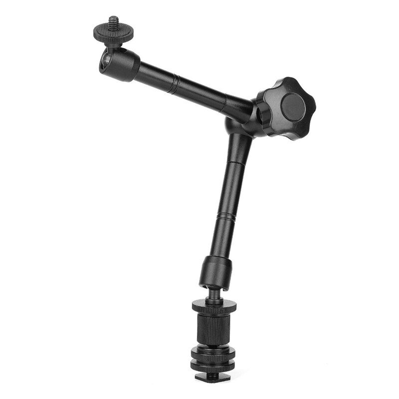 1 Pcs 11Inch Scharnierende Arm Met Shoe Mount Schroef & 1 Pcs 1/4 Inch Flash Shoe Schroef adapter Telefoon Clip Houder