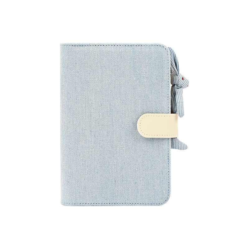 A5 A6 Kawaii mignon tissu cahier école bureau papeterie ligne vierge grille points planificateur bloc-notes 6 trous spirale anneau reliure: Blue Beige rabbit / A5
