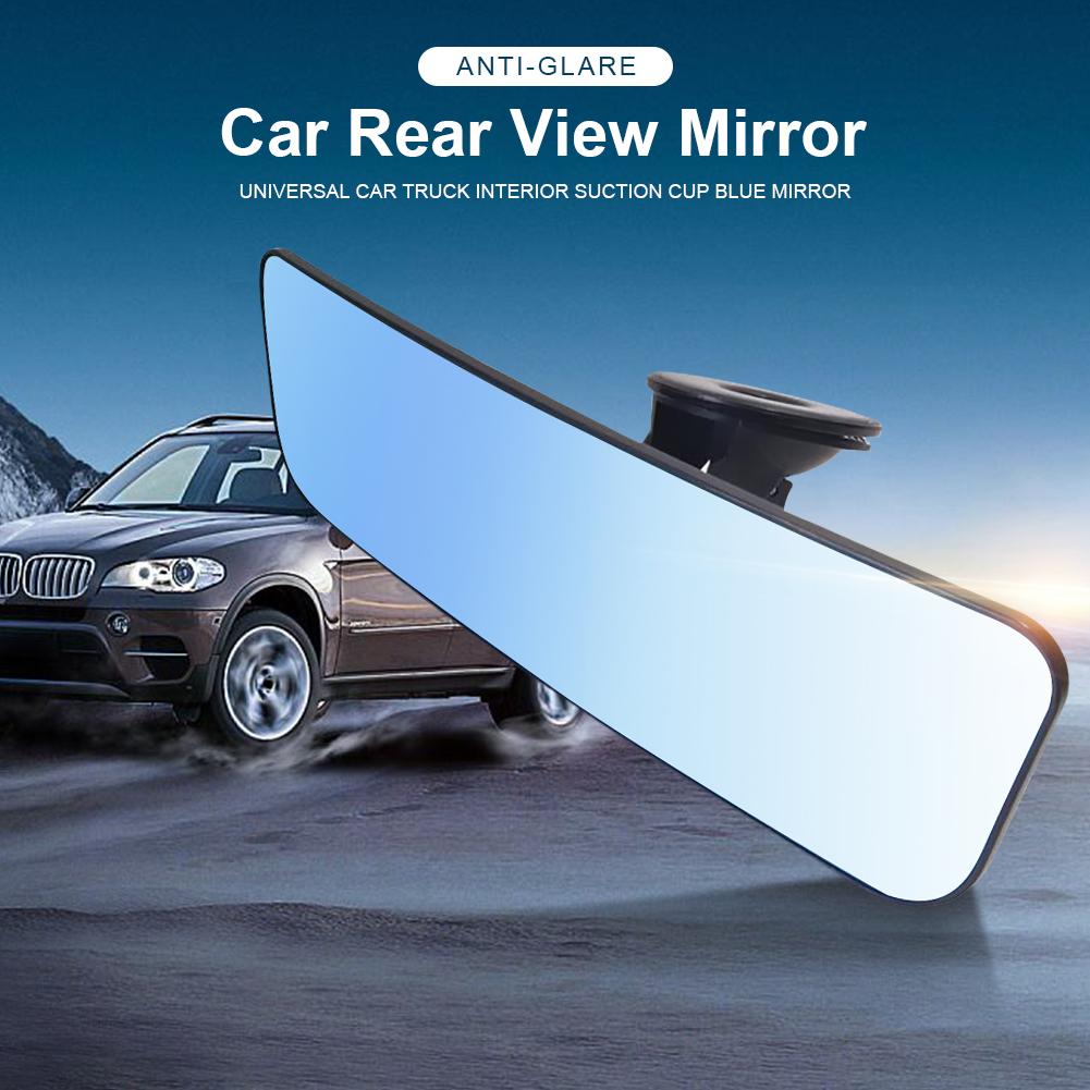 Espelho retrovisor universal anti-reflexo interior do caminhão de carro 360 graus girar espelho retrovisor com ventosa azul espelho reverso
