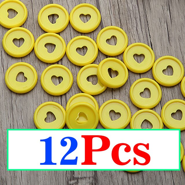 Anneau de liaison en plastique 35MM, trou en forme de champignon, disque à 360 degrés pour bricolage, fournitures scolaires et de bureau: 12Pcs-yellow