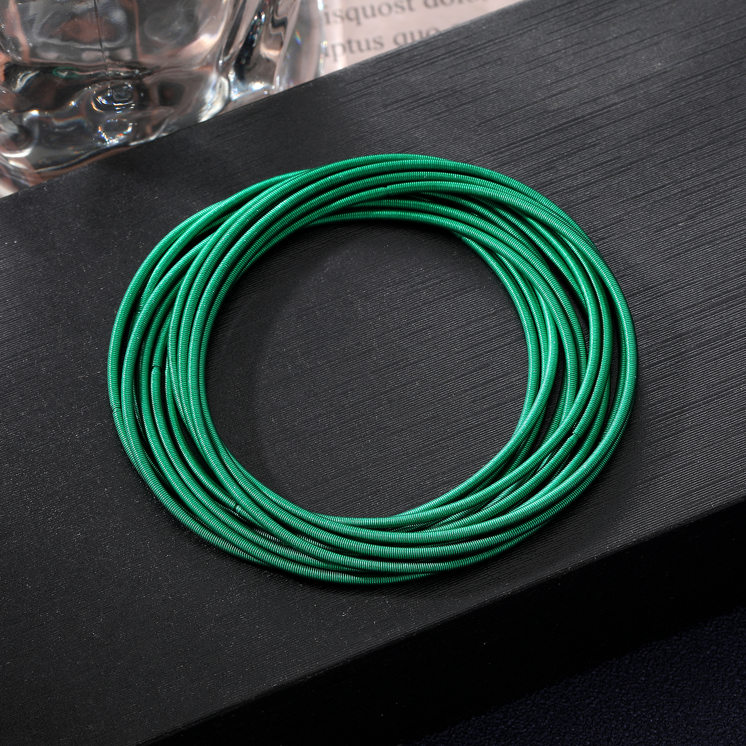 Stainless Steel Spring Bracelet Set Bohemian Style Color Bracelet 12 laps Set: Pure Gold Color