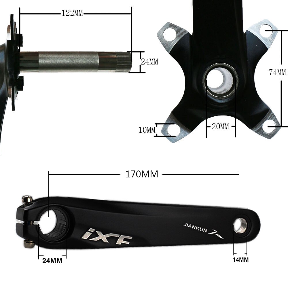 Fiets Crankstel 104 Bcd Fiets Crank Arm Midden As Mountainbike Geïntegreerde Holle Crank Links En Rechts Set Trapas kit