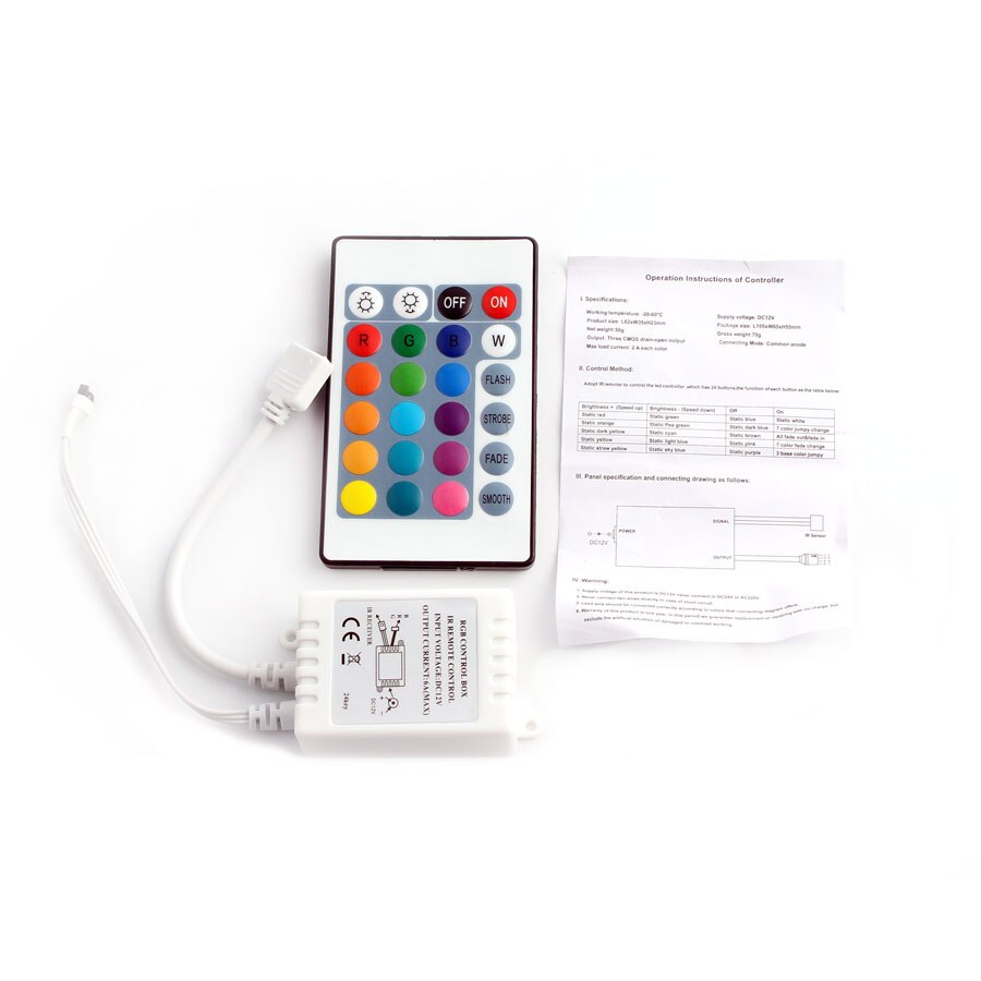 24 Keys / 44 Keys RGB IR/Mini Remote Controller DC12V Controller For SMD3528/5050 LED RGB Strip Lights Mini Controller 24 key