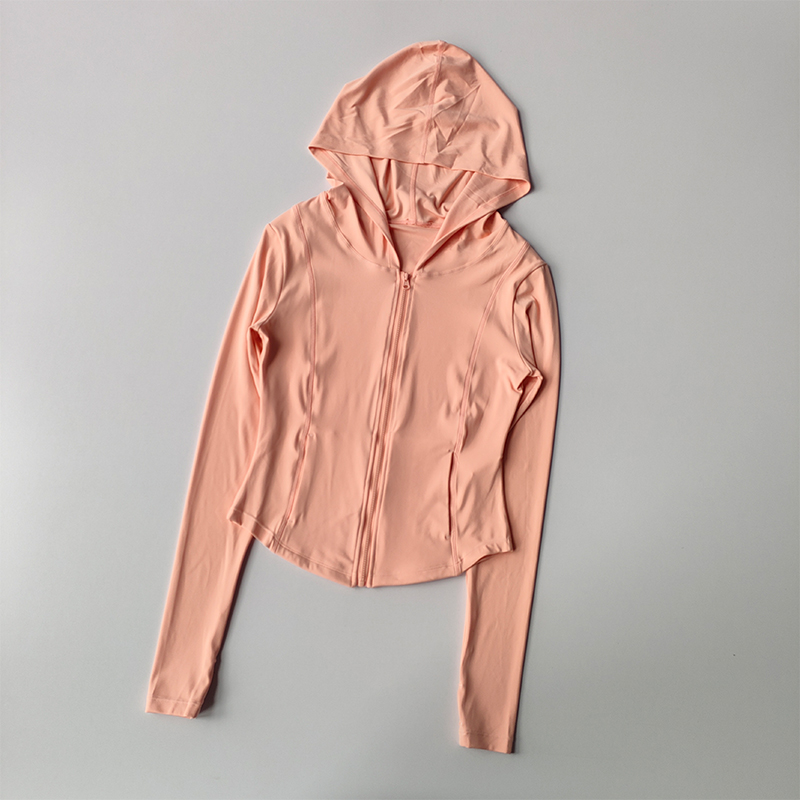Women Yoga Jacket Long Sleeve Sports Tops Zip Fitness Shirt Winter Warm Hoodie Gym Top Activewear Running Coats Workout Clothes: XL / Pink