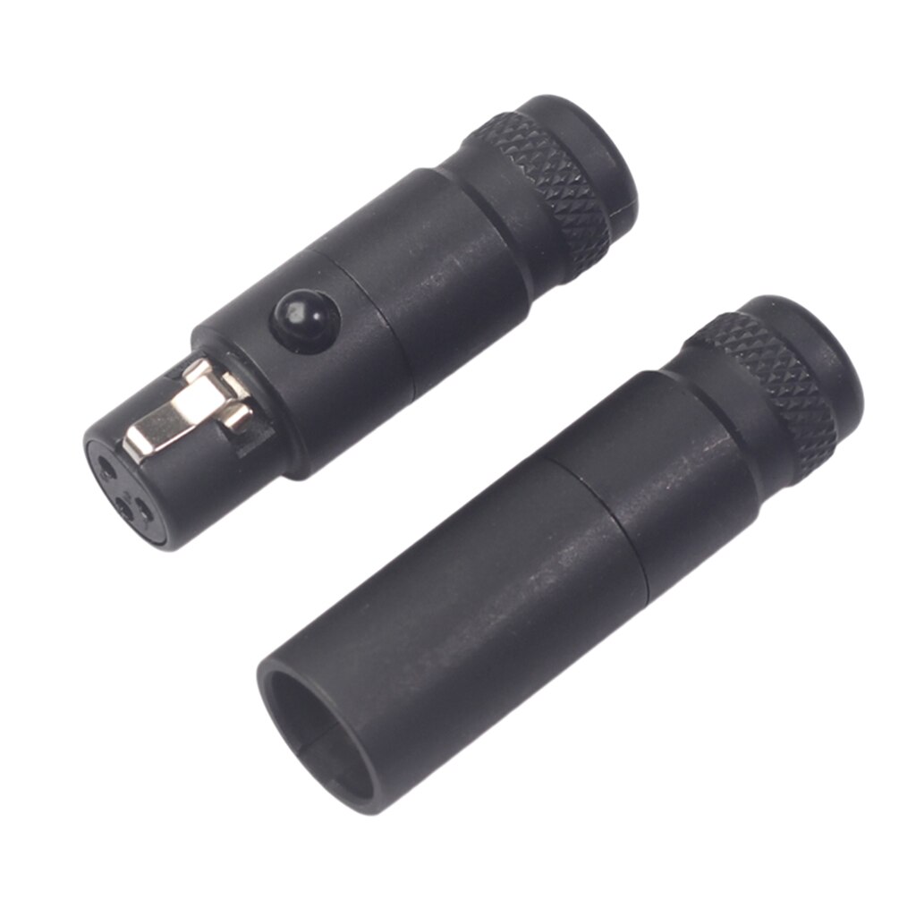 2x Mini XLR 3 Pin Plug Microphone Audio Shielded Connector Male/Female Black